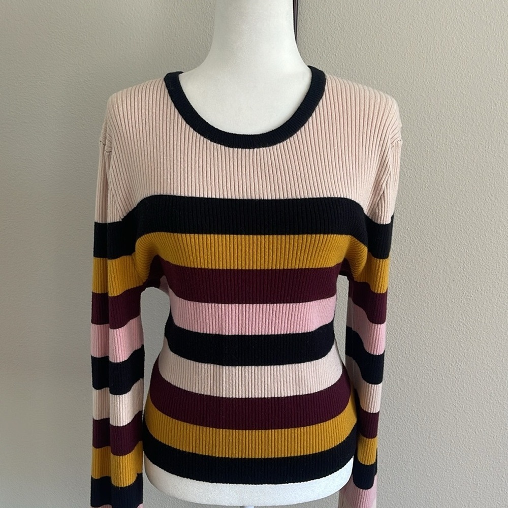 Striped Ribbed Sweater Size 3X